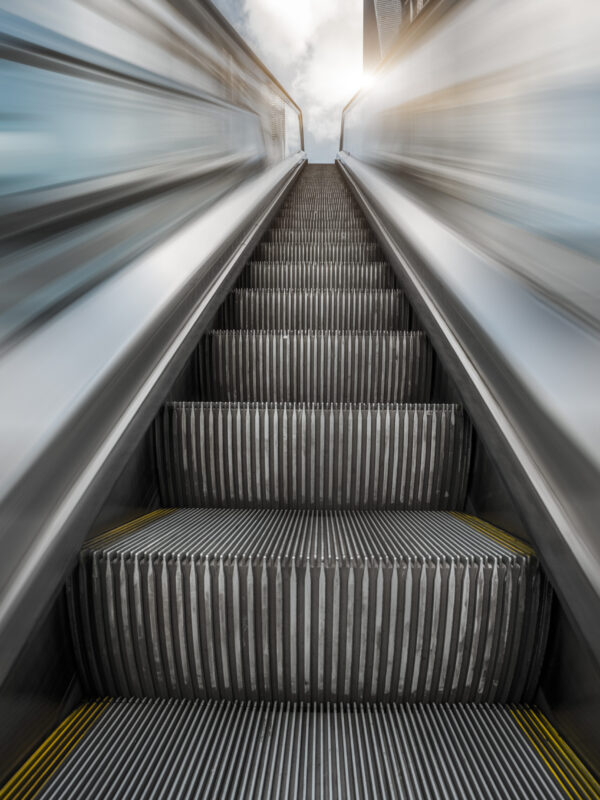 Escalator in an underground station.